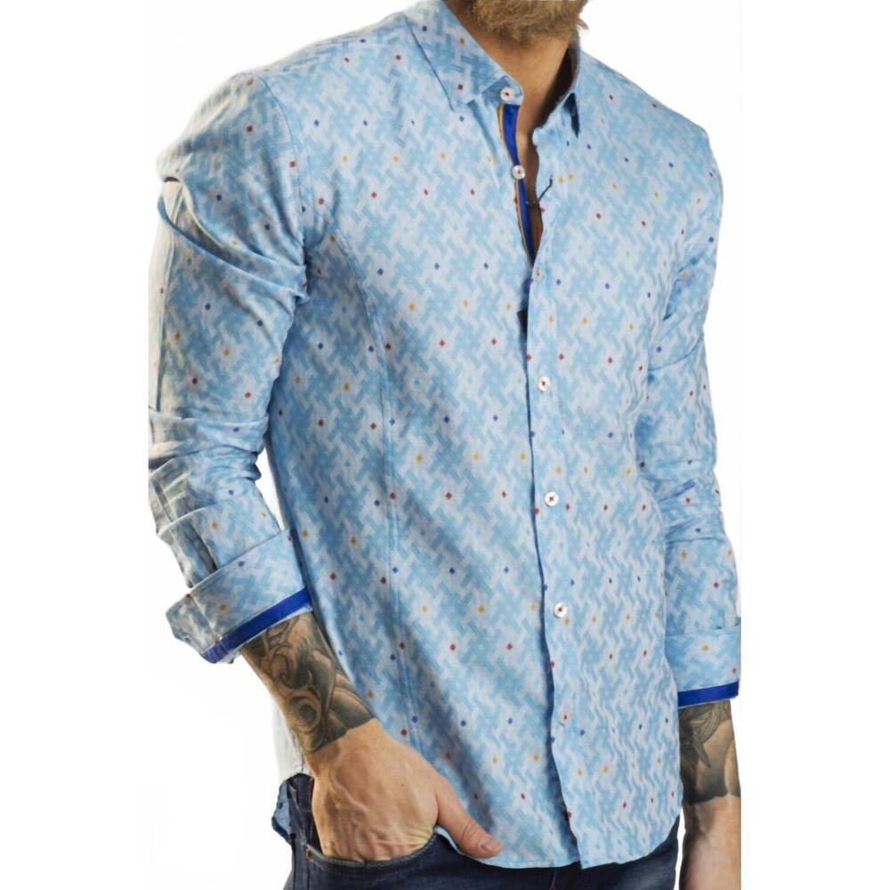 NEW EIGHT X fill coupe jacquard shirt in blue